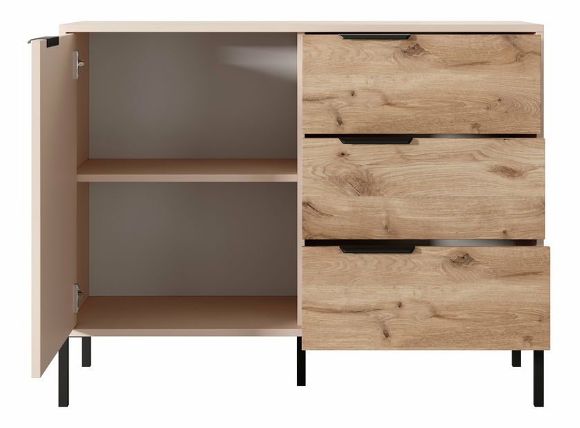 Komoda Rastafa D3S (dub vikingský + béžová)