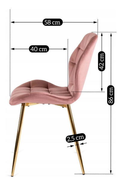 Jídelní židle Ligado (růžová)