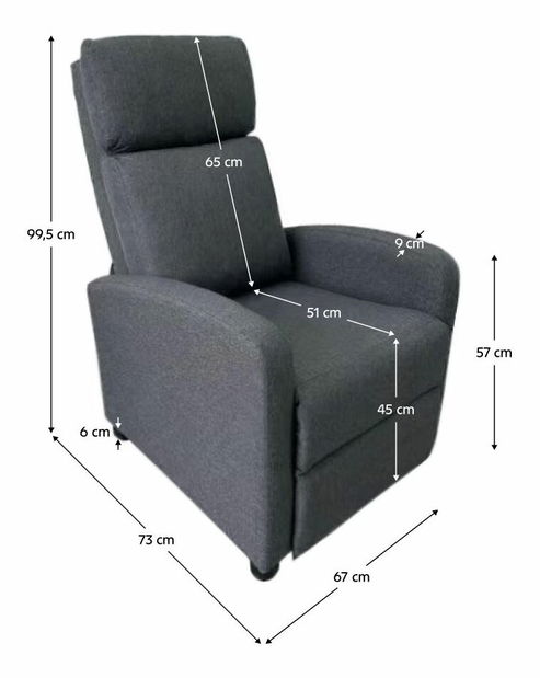 Relaxační křeslo FRESO (šedá)