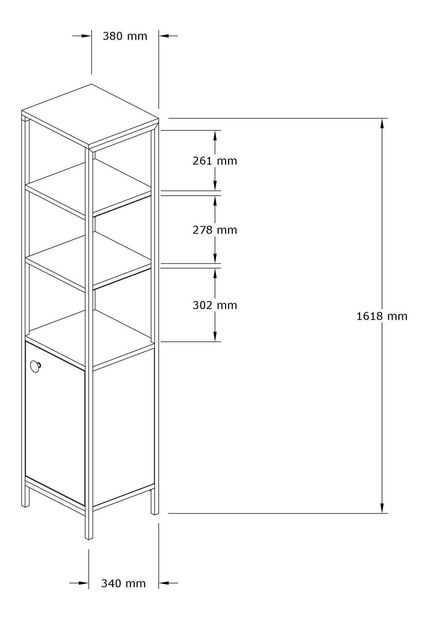 Koupelnová skříňka Dadario (dub safírový + antracit)