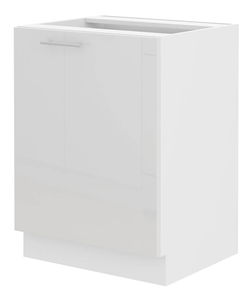 Dolní kuchyňská skříňka Lavera 60 D 1F BB (bílá + lesk bílý)