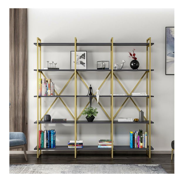 Regál Ladepe 4 (zlatá + antracit)