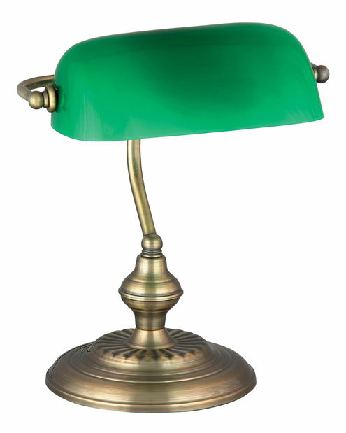 Stolní lampa Bank 4038 (bronzová + zelená)
