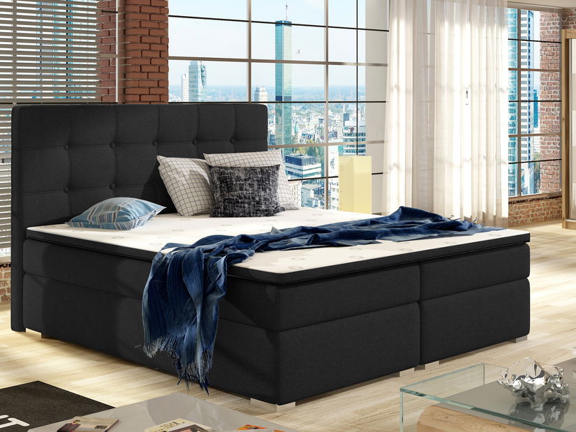 Boxspring postel 160 cm Irma 01 (černá)