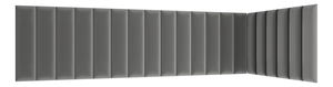 Set 20 čalouněných panelů Quadra 210x90x60 cm (šedá)