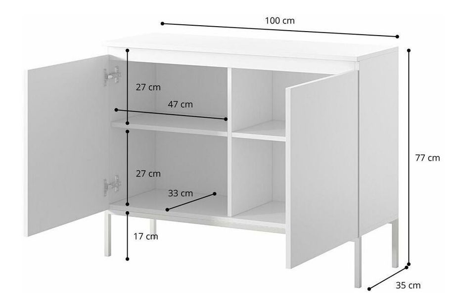 Skříňka Bennasi B2 (bílá + černá)