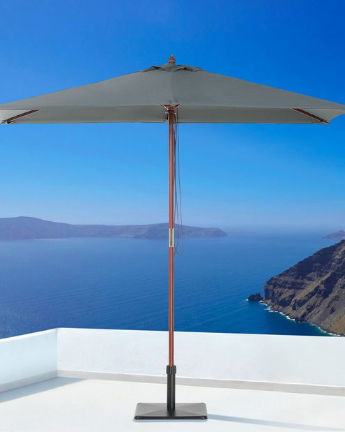 Zahradní slunečník 144 cm FLAME (dřevo) (tmavě šedá)