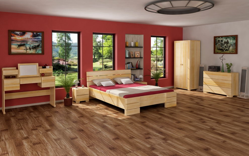 Manželská postel 180 cm Naturlig Lorenskog High BC (borovice)