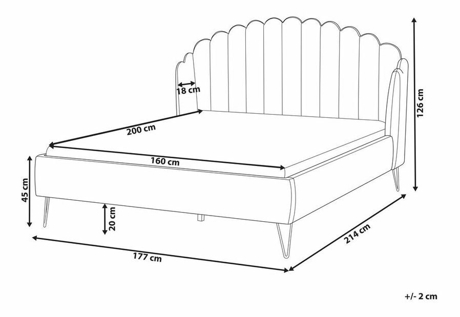 Manželská postel 160 cm Alise (šedá) (s roštem)