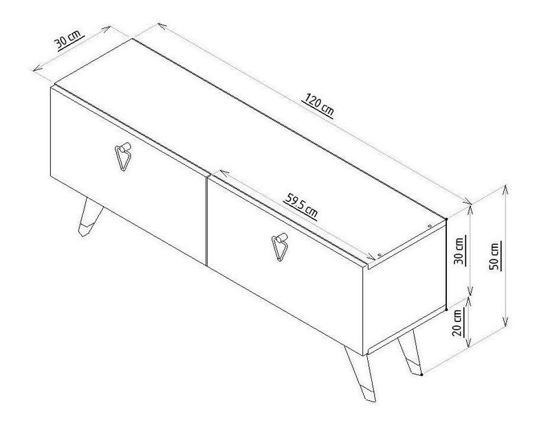 TV stolek/skříňka Nipuni (ořech)