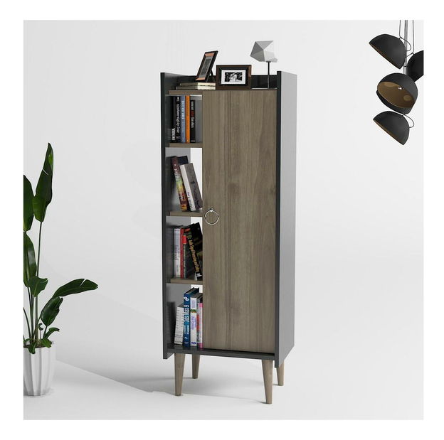 Skříňka Mavade 4 (ořech + antracit)