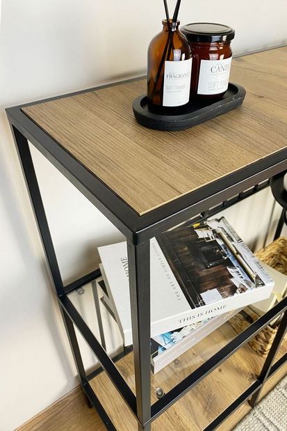 Regál Savoj (borovice atlantická + sklo)