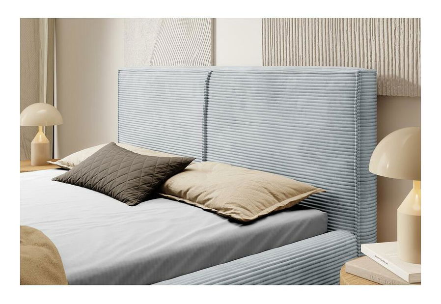 Manželská postel 140 cm Fatime (s roštem) (s úl. prostorem) (světle šedá + černá)