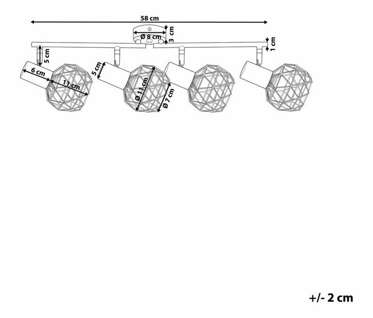 Závěsná lampa Caldas (zlatá)