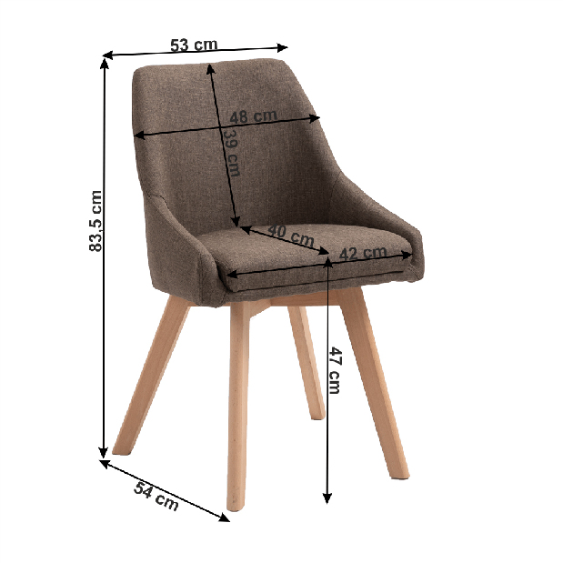 Jídelní židle (2 ks) Terra (hnědá) *výprodej