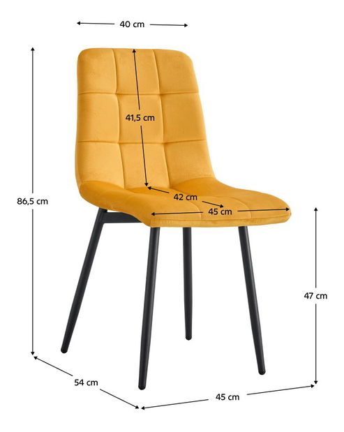 Jídelní židle Rameta Typ 3 J06-HLR-41 (žlutá + černá)