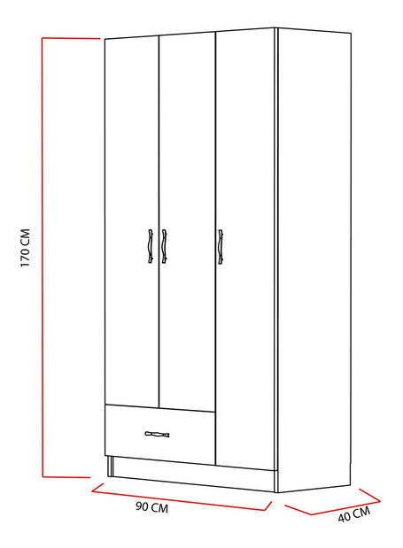 Šatní skříní Gobina (bílá)