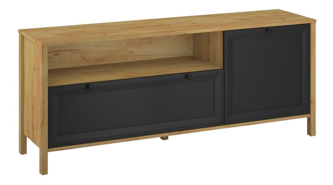 TV skříňka Bruselas (dub craft zlatý + černá)