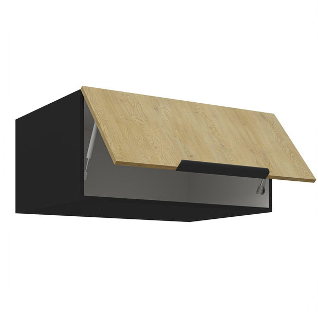 Horní kuchyňská skříňka Carminia 80 NAGU-36 1F (dub cremona + černá)