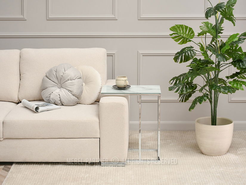 Konferenční stolek Vasho (bílá + chromová)