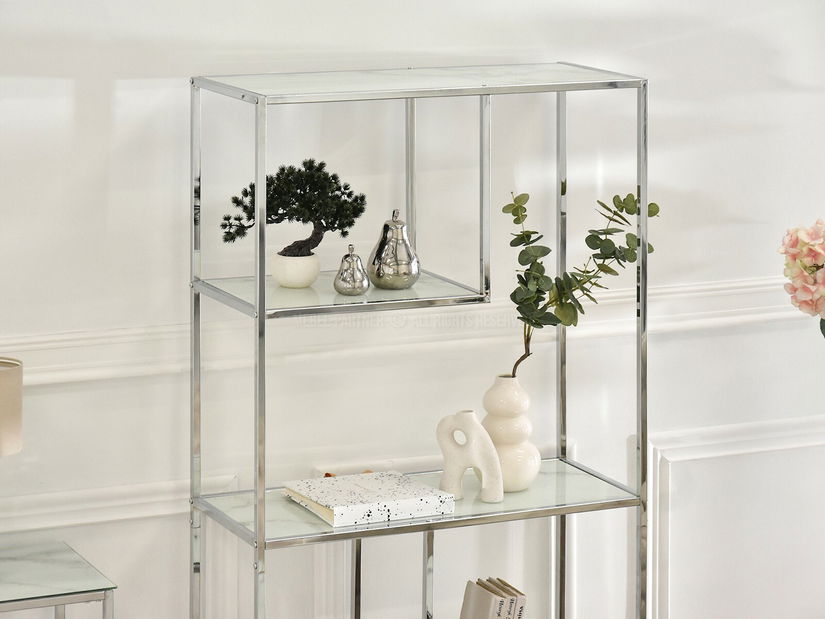 Regál Crips (bílý mramor + chromová)