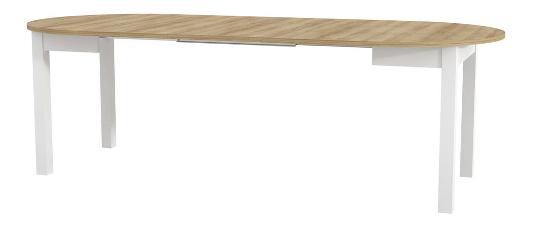 Jídelní stůl Isiah 02 (dub riviera + bílá) (Pro 4-8 osob)