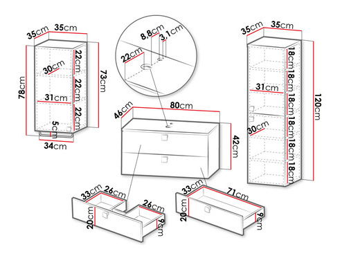 Koupelnová sestava Petralonas I (bílá)