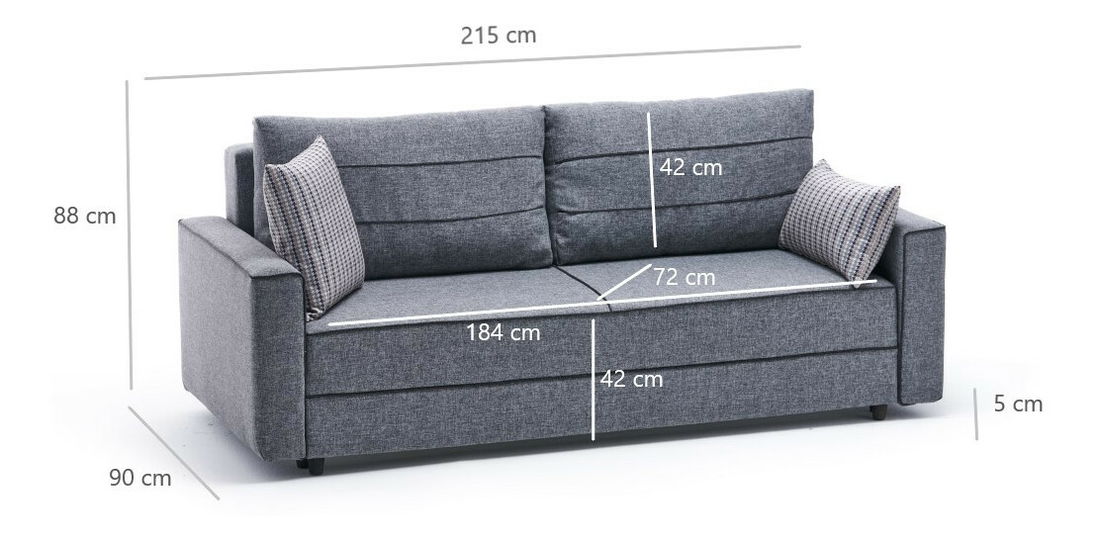 Pohovka trojsedačka Emilie (Šedá)