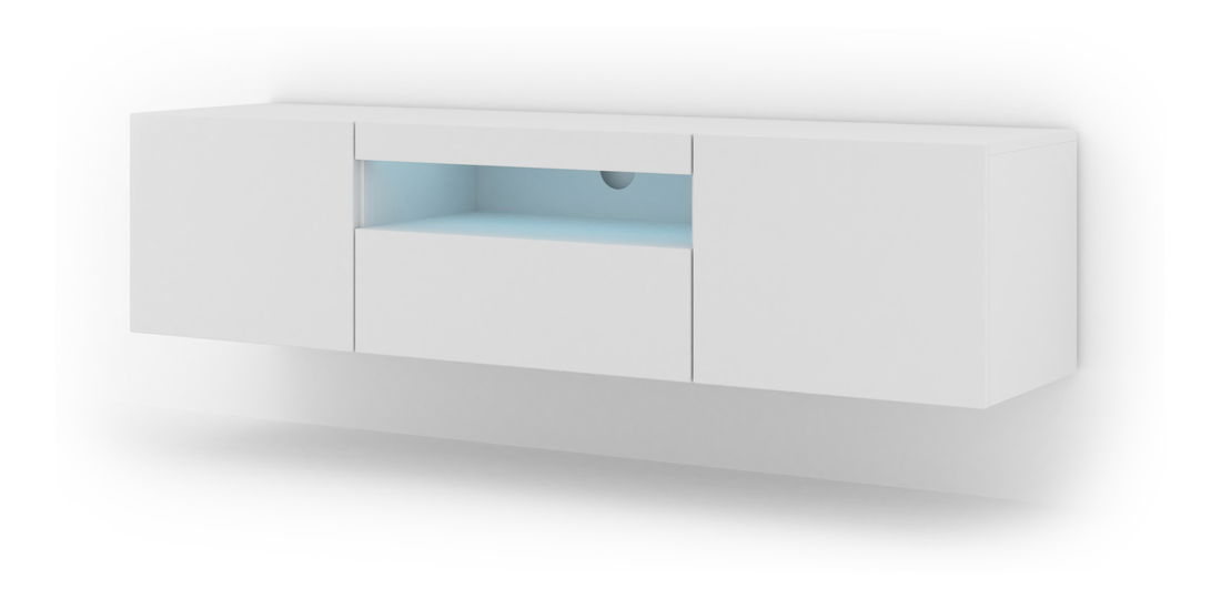 TV stolek/skříňka Aurora (bílý mat) (LED)