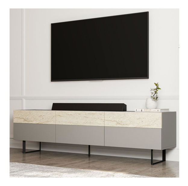 TV stolek/skříňka Sajn (šedý travertin)