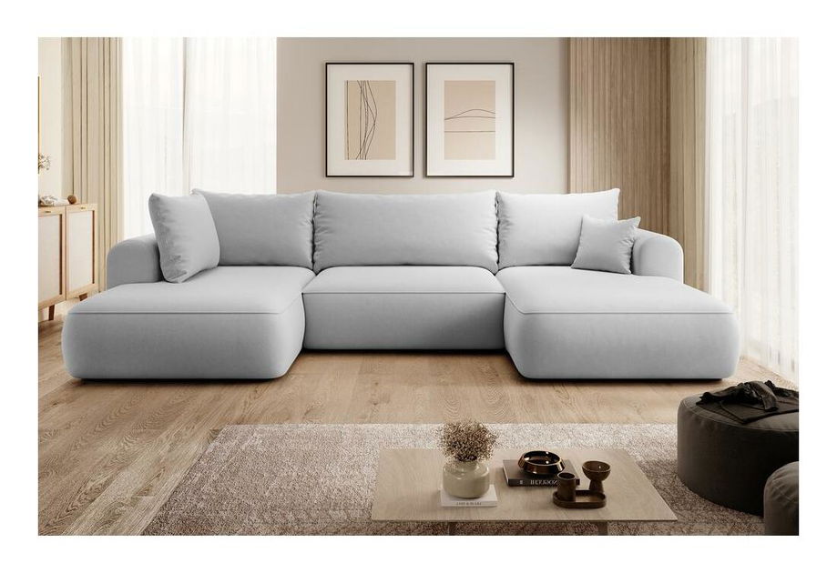 Rohová sedací souprava ve tvaru U Olivo U (L) (šedá + černá)