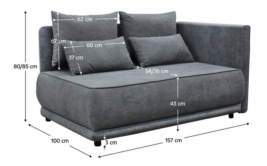 Pohovka Lestat (šedá) (P)