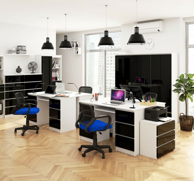 Regál Rehana II (bílá + černý lesk)