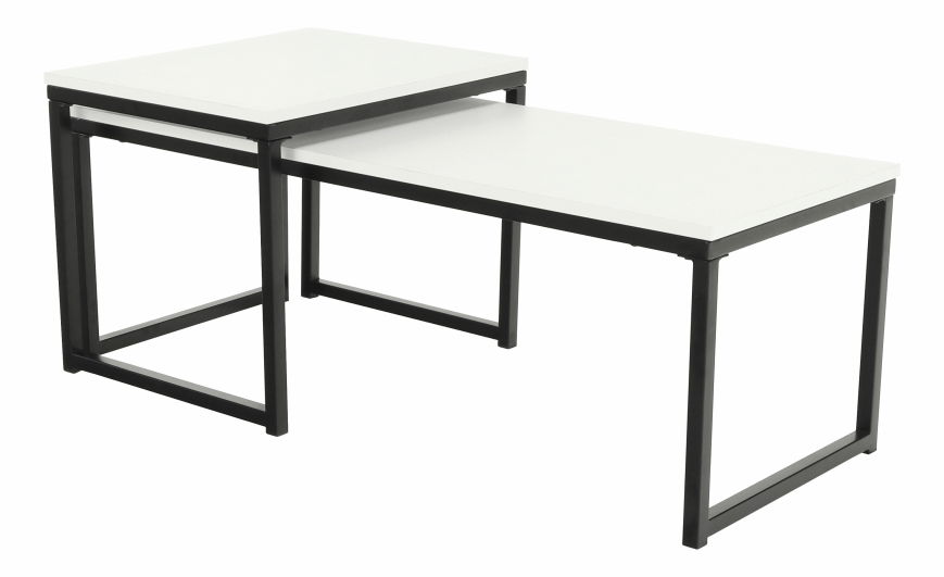 Set 2 ks konferenčních stolků Kastty typ 2 (bílá + černá)