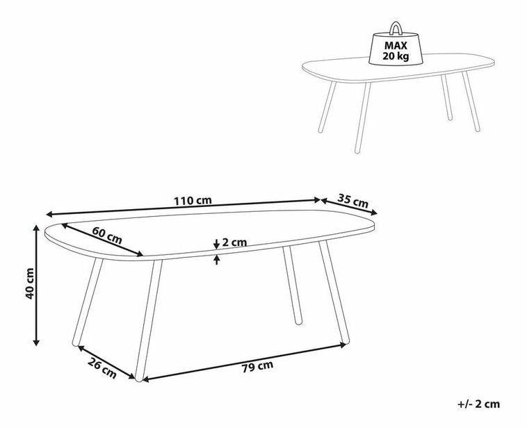 Konferenční stolek Bao (bílá)