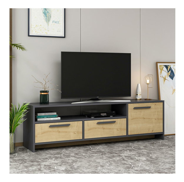 TV stolek/skříňka Pimake (dub + antracit)