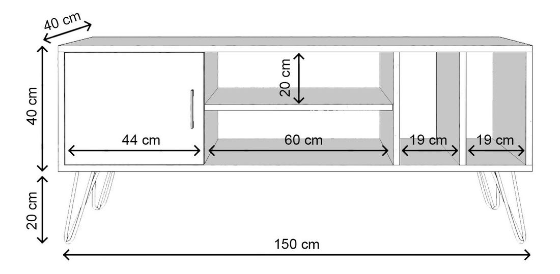 TV stolek/skříňka Tivoli (Černá + Hnědá)