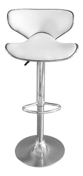 Barová židle Heidi (bílá + chrom)