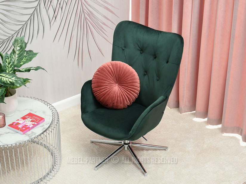 Křeslo Truni (zelená + chromová)