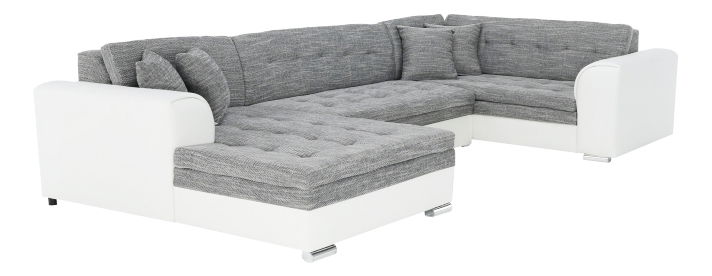 Rohová sedací souprava U Digorin (šedá + bílá) (L)