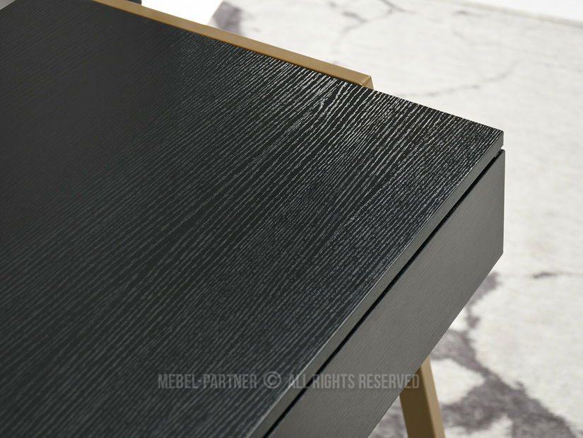 PC stolek Norway (černé dřevo + zlatá)