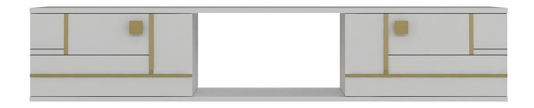 TV stolek/skříňka Arenden (bílá + zlatá)