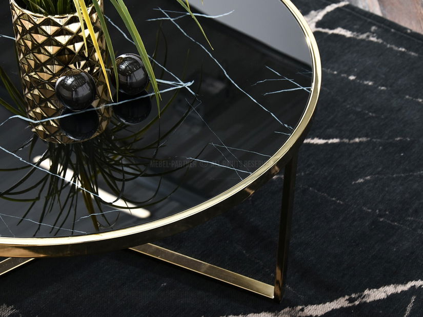 Konferenční stolek Natol (černá + zlatá)