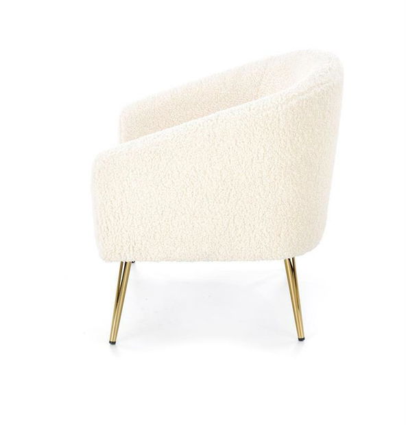 Relaxační křeslo Goldie (krémová + zlatá)