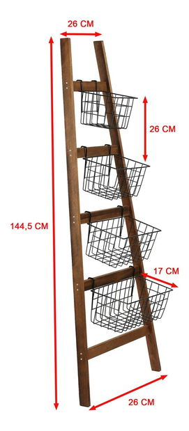 Košíkový stojan Benebu (dub + černá)