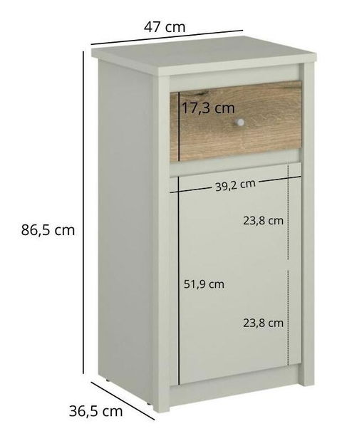 Komoda Kodro 3 (kašmír + dub evoke)