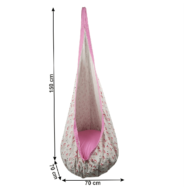 Závěsné houpací křeslo Sentra (růžová)