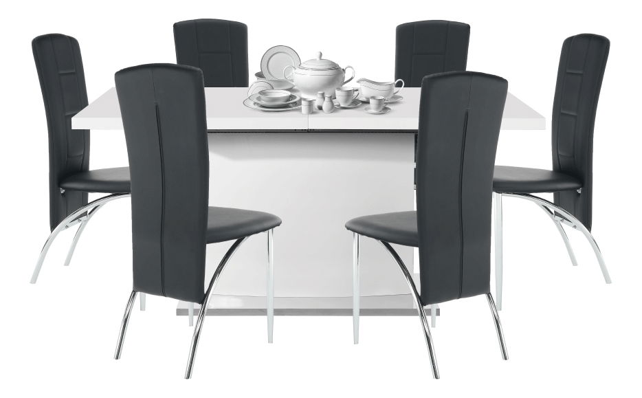 Rozkládací jídelní stůl Korti (lesk bílý) *výprodej