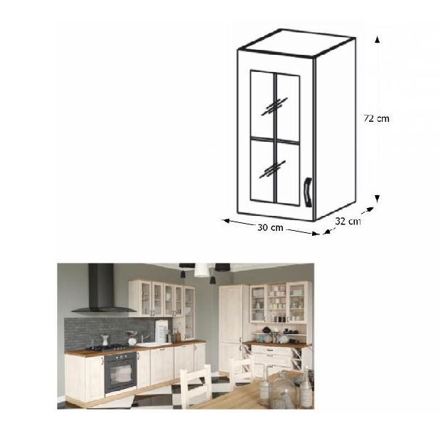 Horní kuchyňská skříňka G30SL Regnar