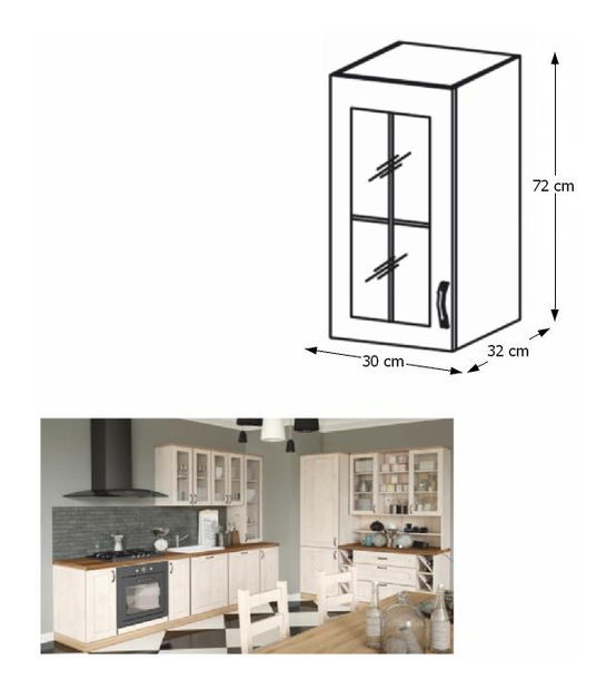Horní kuchyňská skříňka G30SL Regnar